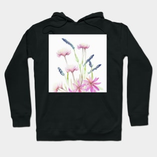 Blue Watercolor Flower Hoodie